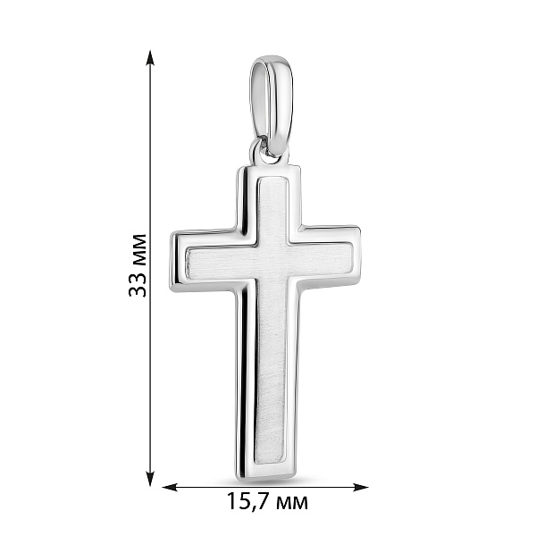 Крестик без распятия из белого золота (арт. 440410бм) – изображение 2