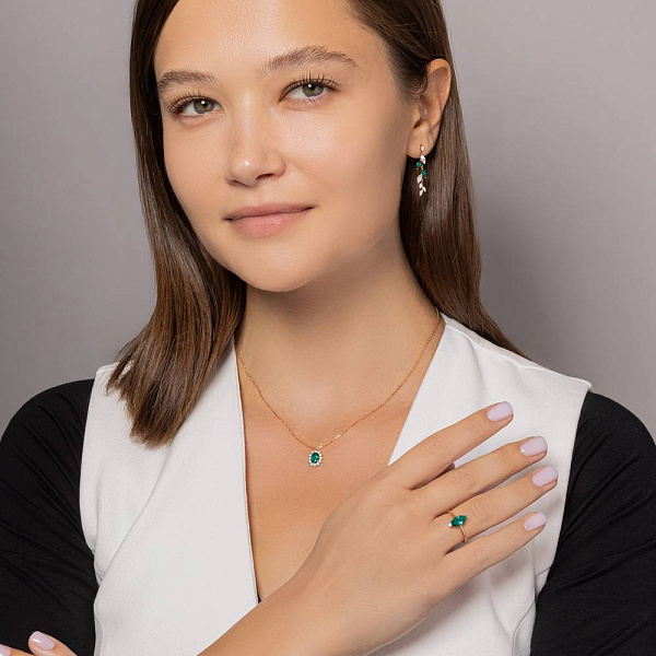 Кольцо из красного золота с кварцем (арт. 141233Пз) – изображение 3