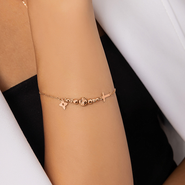 Браслет из красного золота с подвеской (арт. 326927) – изображение 2