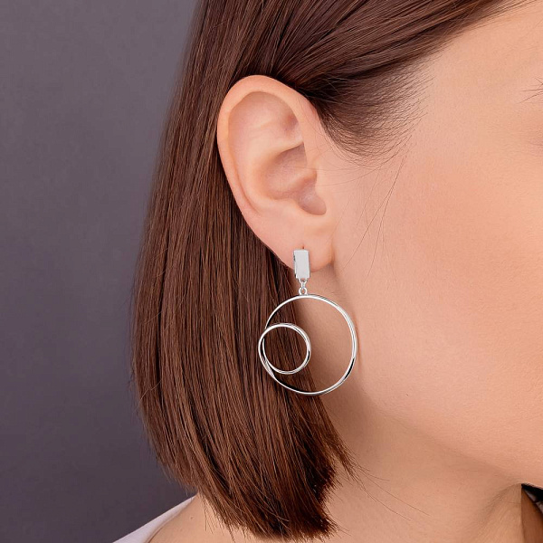 Серьги-пусеты из серебра без камней (арт. 7518/6689) – изображение 2