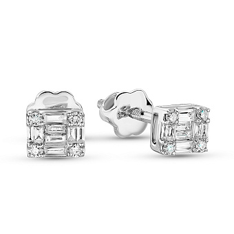 Фото Золоті сережки пусети з діамантами (арт. С341310020б)