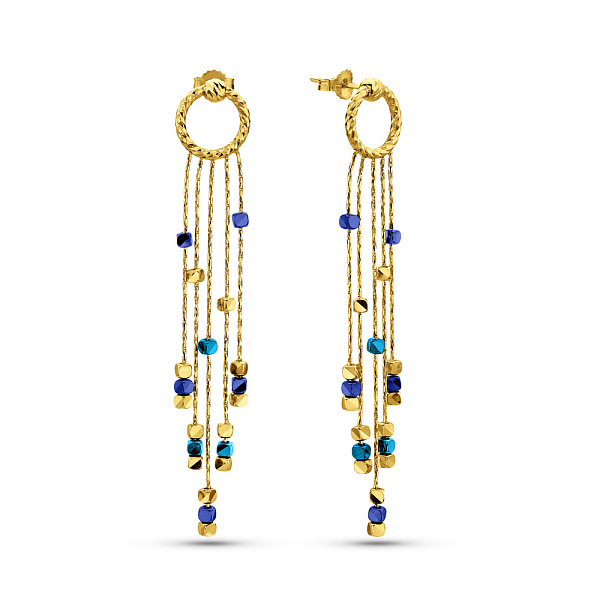 Длинные серьги Francelli из желтого золота (арт. 1091789жсбрз) – изображение 1