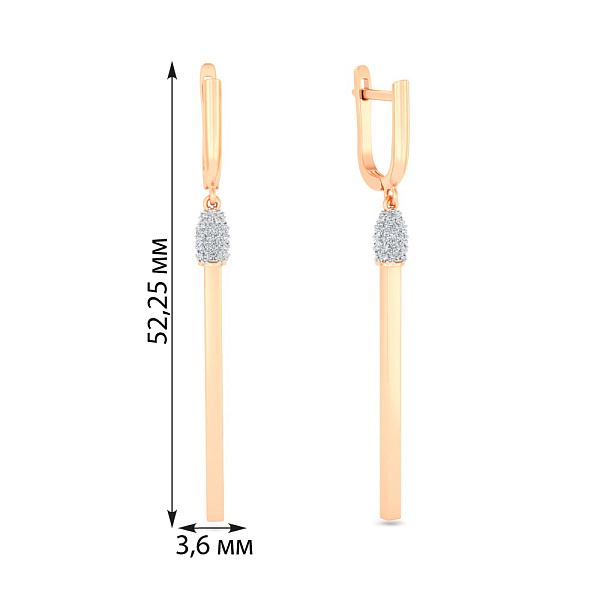 Золоті сережки "Сірник" (арт. 110023) – зображення 2