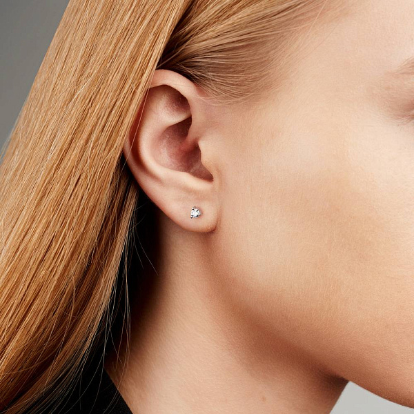 Пусеты из белого золота с бриллиантами  (арт. Т011237020б) – изображение 2