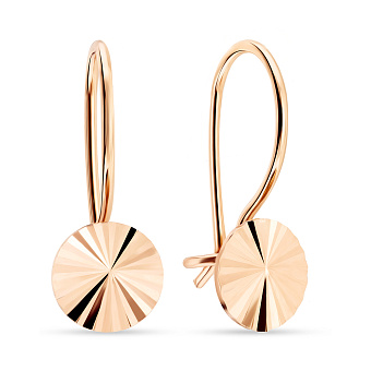 Фото Золотые сережки для детей с алмазной гранью (арт. 100110)