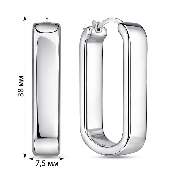 Серебряные серьги без камней (арт. 7502/10132/35) – изображение 2