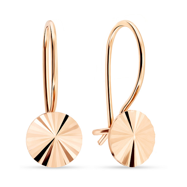 Золотые сережки для детей с алмазной гранью (арт. 100110) – изображение 1