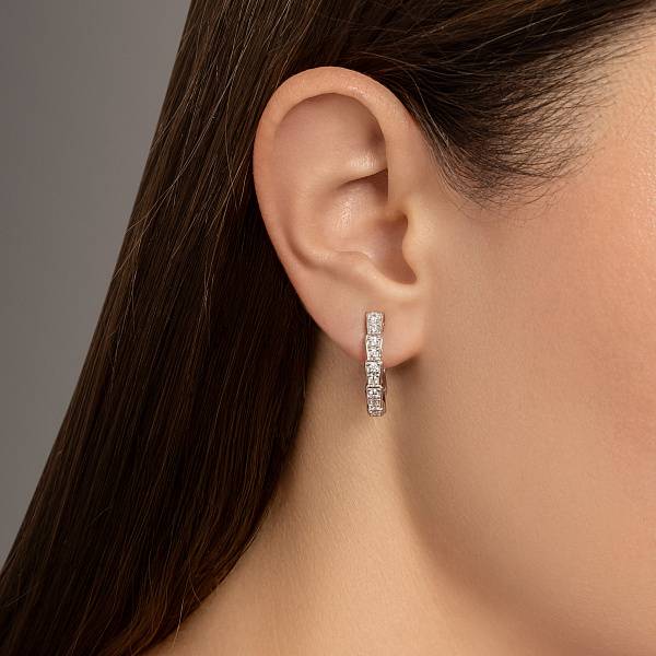Серебряные серьги с дорожкой из фианитов (арт. 7502/10197) – изображение 2