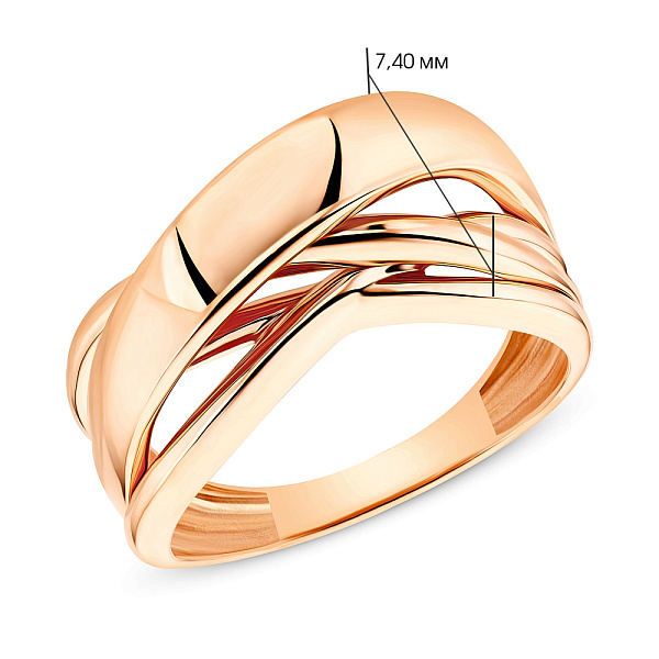Кольцо из красного золота (арт. 155119) – изображение 2