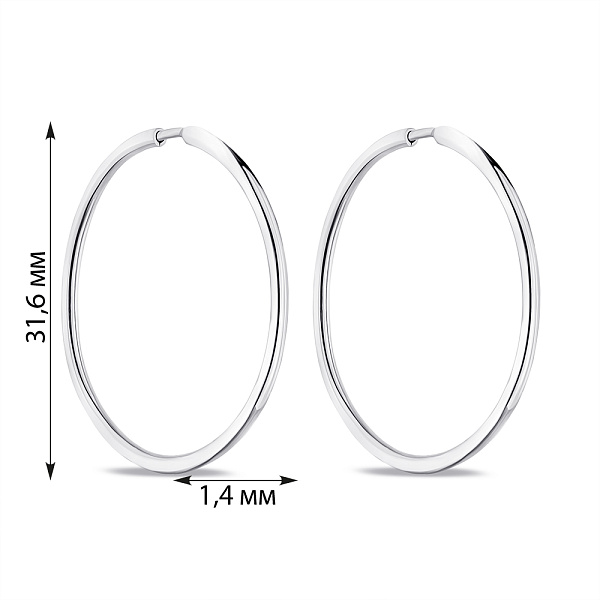 Серебряные серьги-кольца (арт. 7502/1-5004.0.2) – изображение 2
