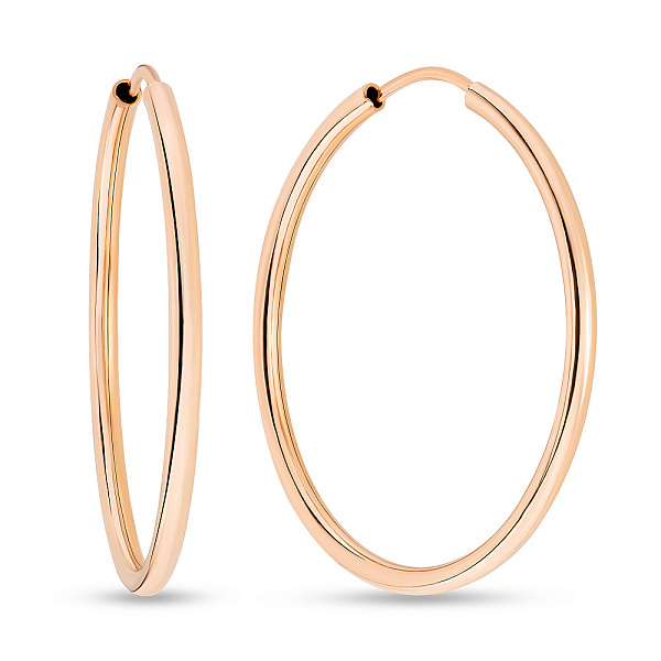 Серьги-кольца из золота без камней (арт. 122600/25) – изображение 1