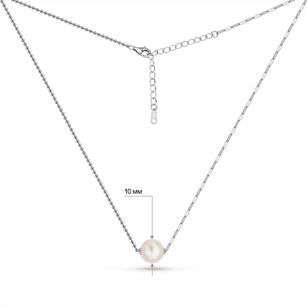 Серебряное колье с жемчугом (арт. 7507/2302жб) – изображение 3
