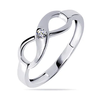 Золота каблучка "Нескінченність» з фіанітом (арт. 140754б)