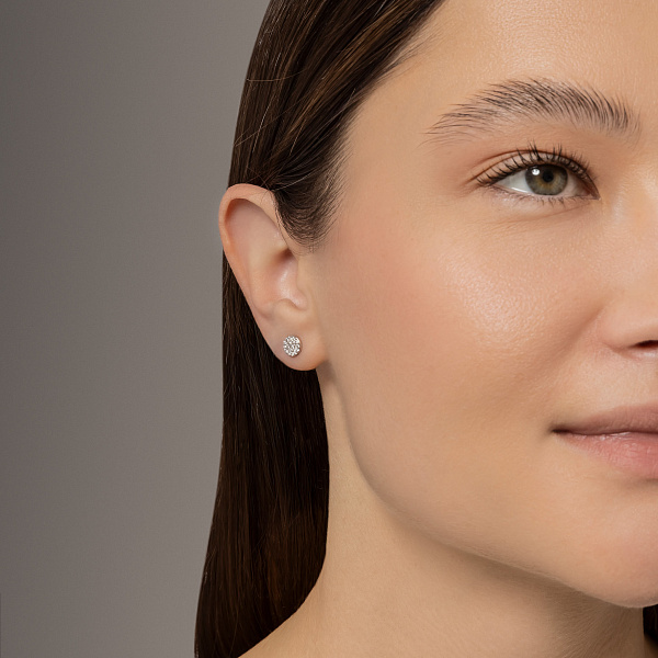 Пусети з білого золота з діамантами (арт. С341601020б) – зображення 3