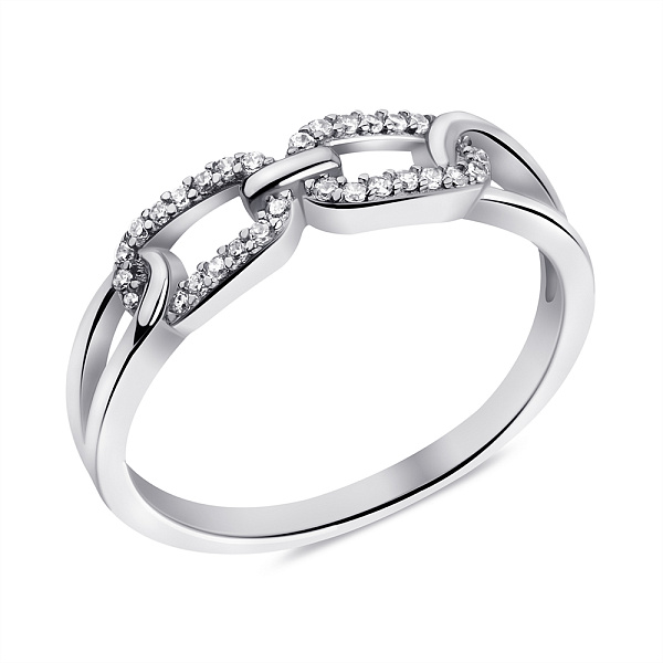 Серебряное кольцо Цепи с фианитами (арт. 7501/6865) – изображение 1