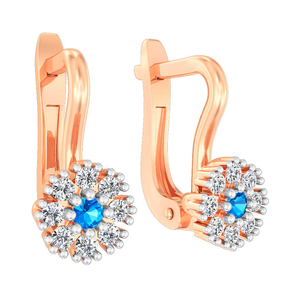 Золоті сережки з фіанітами (арт. 114203г) – зображення 1