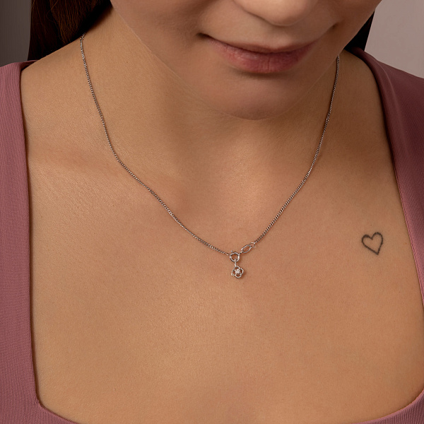 Кулон из белого золота с бриллиантом (арт. П341672005б) – изображение 2