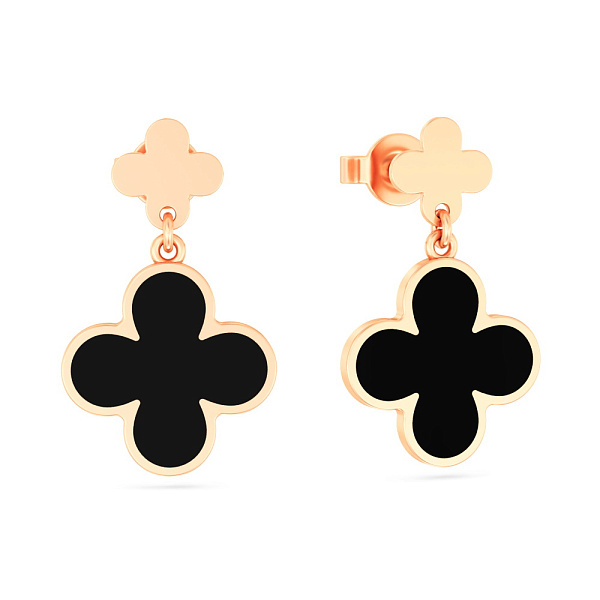 Пусети з червоного золота з емаллю (арт. 111207еч) – зображення 1