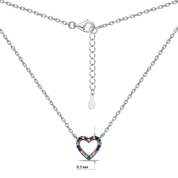 Серебряное колье с альпинитами и фианитами (арт. 7507/1811ацв) – изображение 3