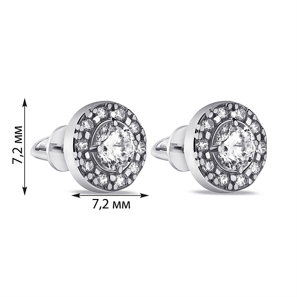 Серебряные серьги-пусеты с фианитами (арт. 7518/028сю) – изображение 2