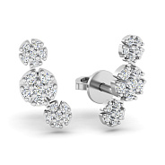Фото Сережки з білого золота з діамантами (арт. Т011675030б)