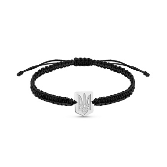 Браслет на нити с серебряной вставкой (арт. Х340075ч)