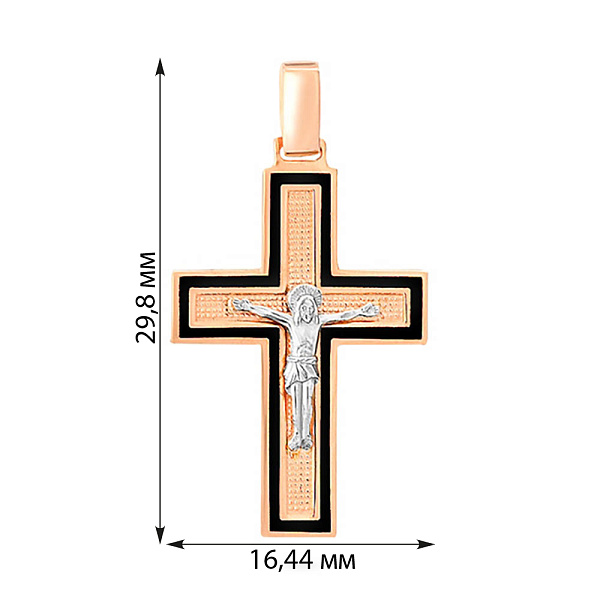 Золотой крестик с распятием и эмалью (арт. 505014ч) – изображение 3