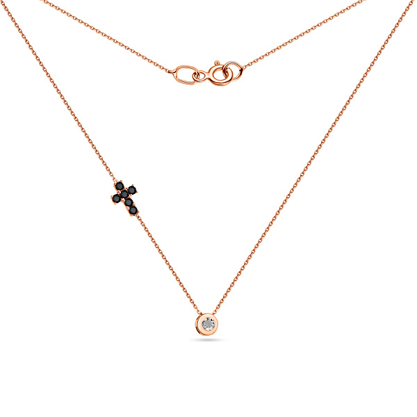 Колье из красного золота с черными фианитами (арт. 352154/1ч) – изображение 2