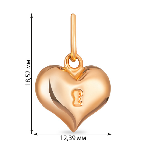 Золотой кулон Сердце (арт. 424105) – изображение 2