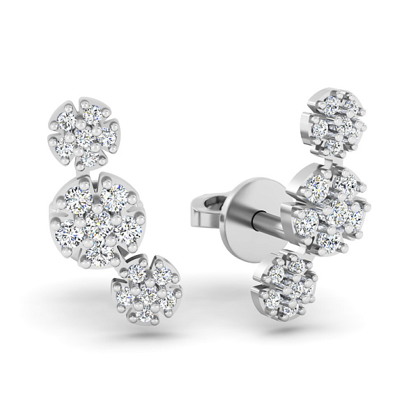 Сережки з білого золота з діамантами (арт. Т011675030б) – зображення 1