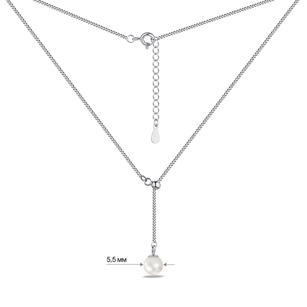 Серебряное колье с жемчугом (арт. 7507/1682жб) – изображение 3
