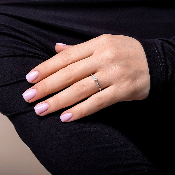 Помолвочное золотое кольцо с бриллиантами (арт. К341437030б) – изображение 2