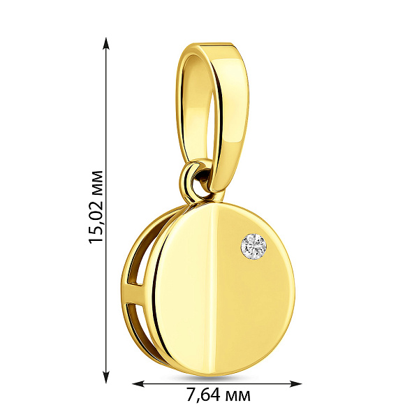 Золотая подвеска с фианитом (арт. 441061ж) – изображение 3