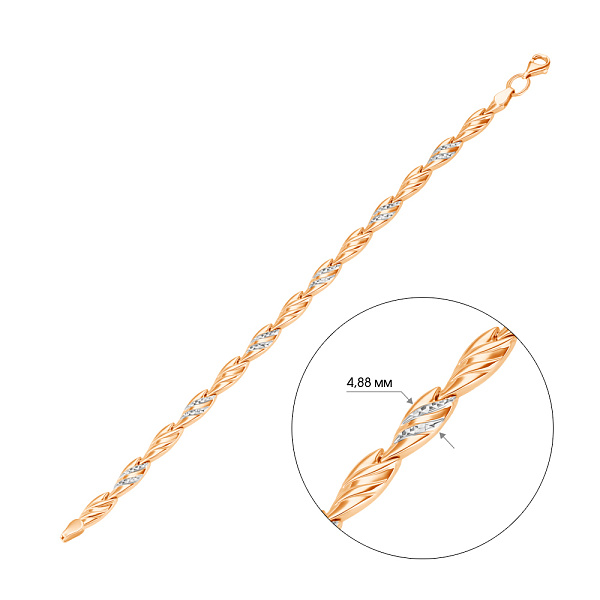 Золотой браслет с алмазной гранью (арт. 327017р) – изображение 2