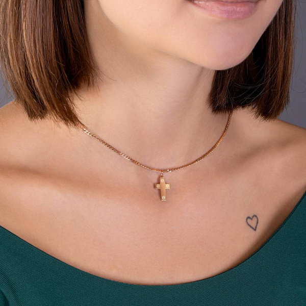 Золотий підвіс Хрестик (арт. 424743) – зображення 4