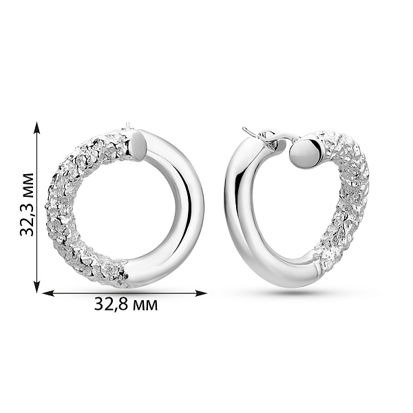 Золотые серьги-кольца Francelli без камней (арт. е1091975/30б) – изображение 2