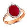 Золотое кольцо с кораллом и фианитами (арт. 140693ПкоГ) – изображение 2