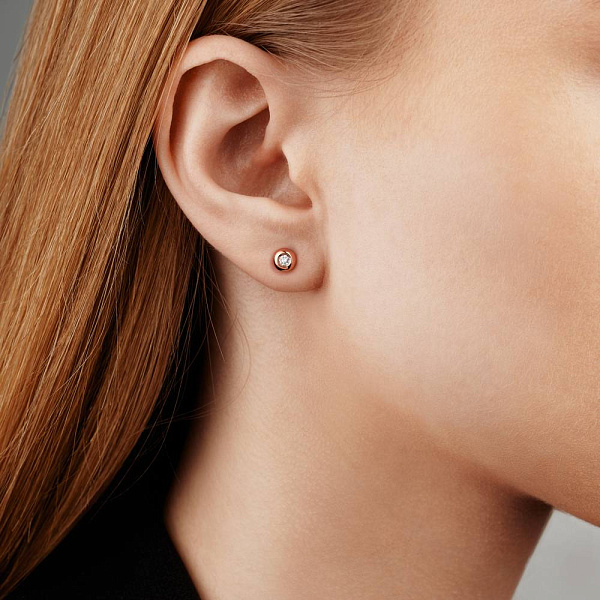 Золоті сережки пусети з діамантом (арт. С041027) – зображення 2