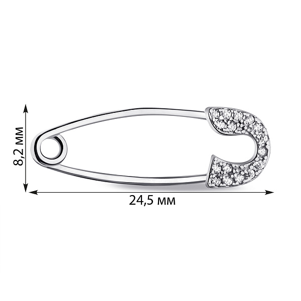 Срібна шпилька з фіанітами (арт. 7511/БР2Ф/032) – зображення 2