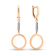 Золотые серьги-подвески с фианитами (арт. 102250кб)