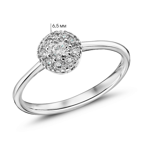 Кольцо из белого золота с бриллиантами (арт. К341375020б) – изображение 3