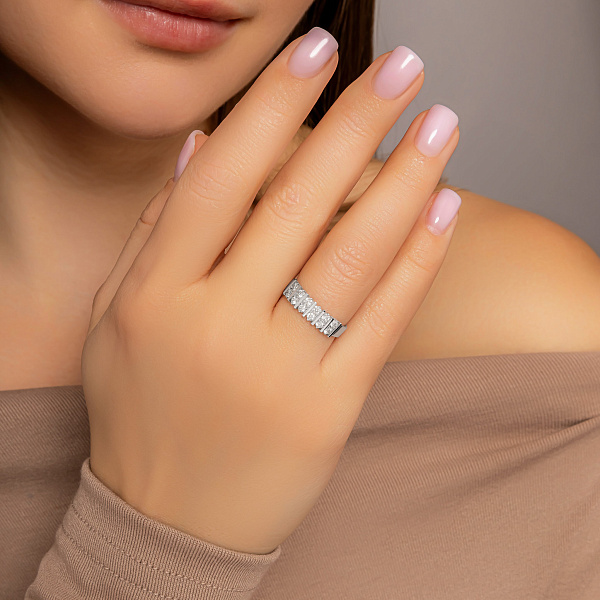 Каблучка з білого золота з діамантами (арт. 1190396202) – зображення 3