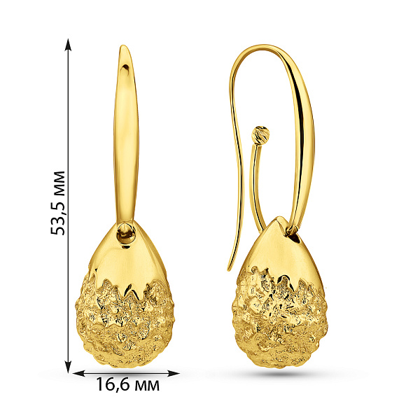 Сережки з жовтого золота Francelli (арт. е1091749ж) – зображення 7