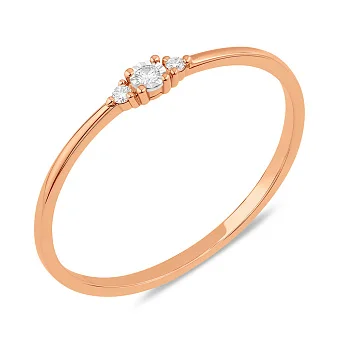 Золота каблучка з діамантами (арт. К011705)