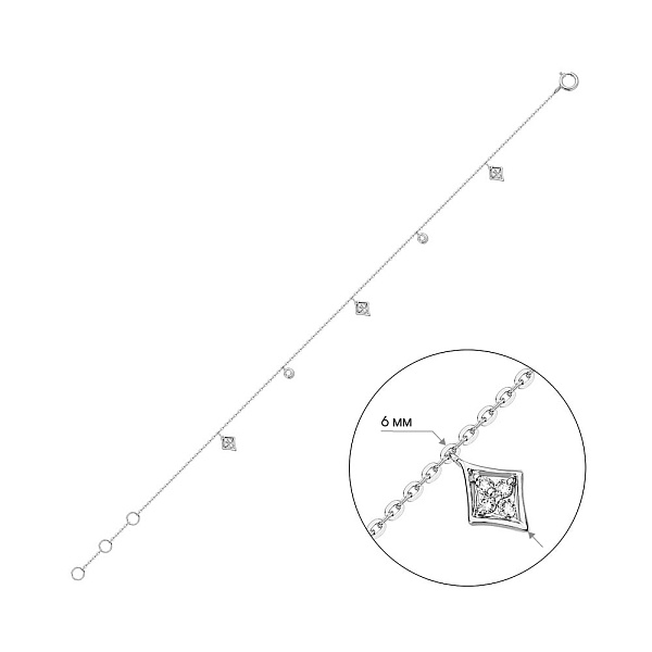 Золотой браслет с бриллиантами (арт. Б341632010б) – изображение 4