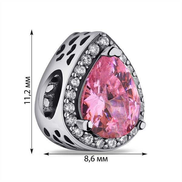 Срібний шарм Крапля з альпінітом (арт. 7903/П5ФР/7109) – зображення 2