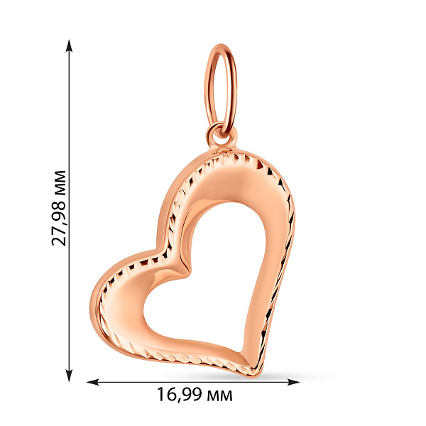 Золотой подвес "Сердце" (арт. 424549) – изображение 2