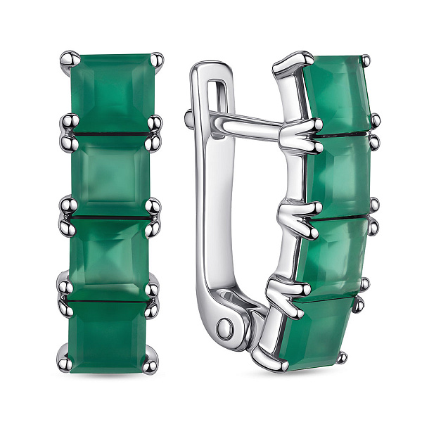 Серебряные серьги с агатом (арт. 7502/2189657Аз) – изображение 1