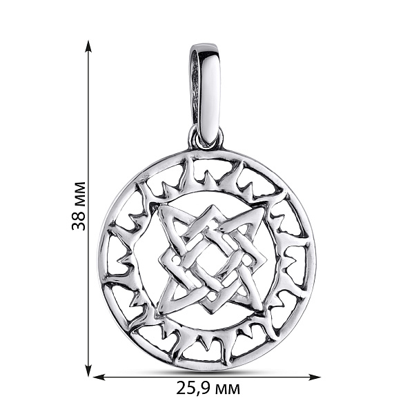 Кулон срібний з руничним орнаментом (арт. 7903/89002-ч) – зображення 2