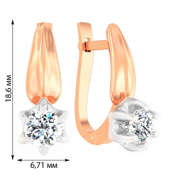 Золоті сережки з фіанітом (арт. 112400) – зображення 2